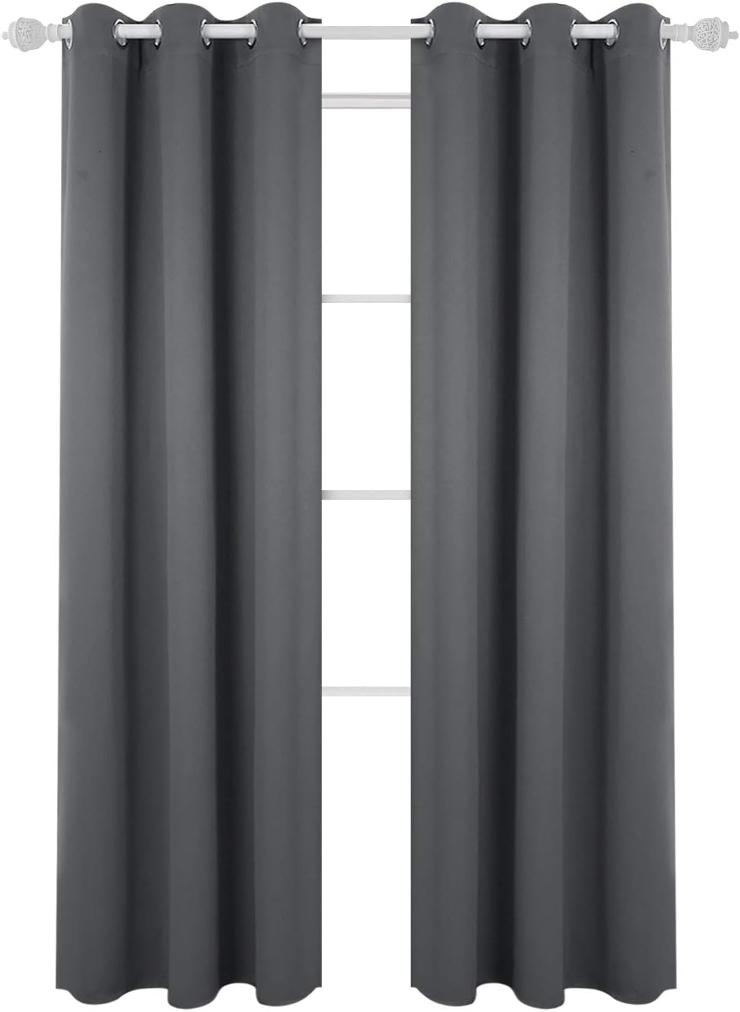 Deconovo Grommet Room Darkening Blackout Curtain Thermal Insulated Curtains for Livingroom 42x95 Inch Light Grey Curtain Pair