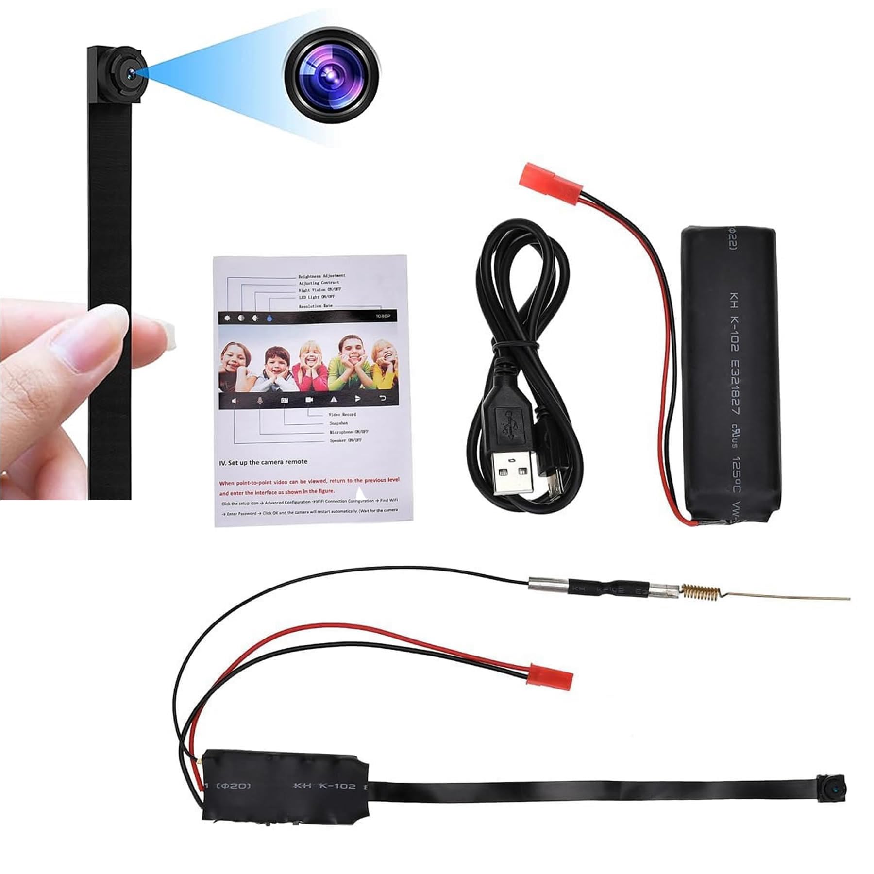 Zinzo 4K Full HD Spy Camera with WiFi Module IP P2P Video Recorder Security Nanny Motion Detection for car Office Home Room Indoor and Outdoor Live View on Mobile App(One Lithium_Ion Battery Free.)-image-43