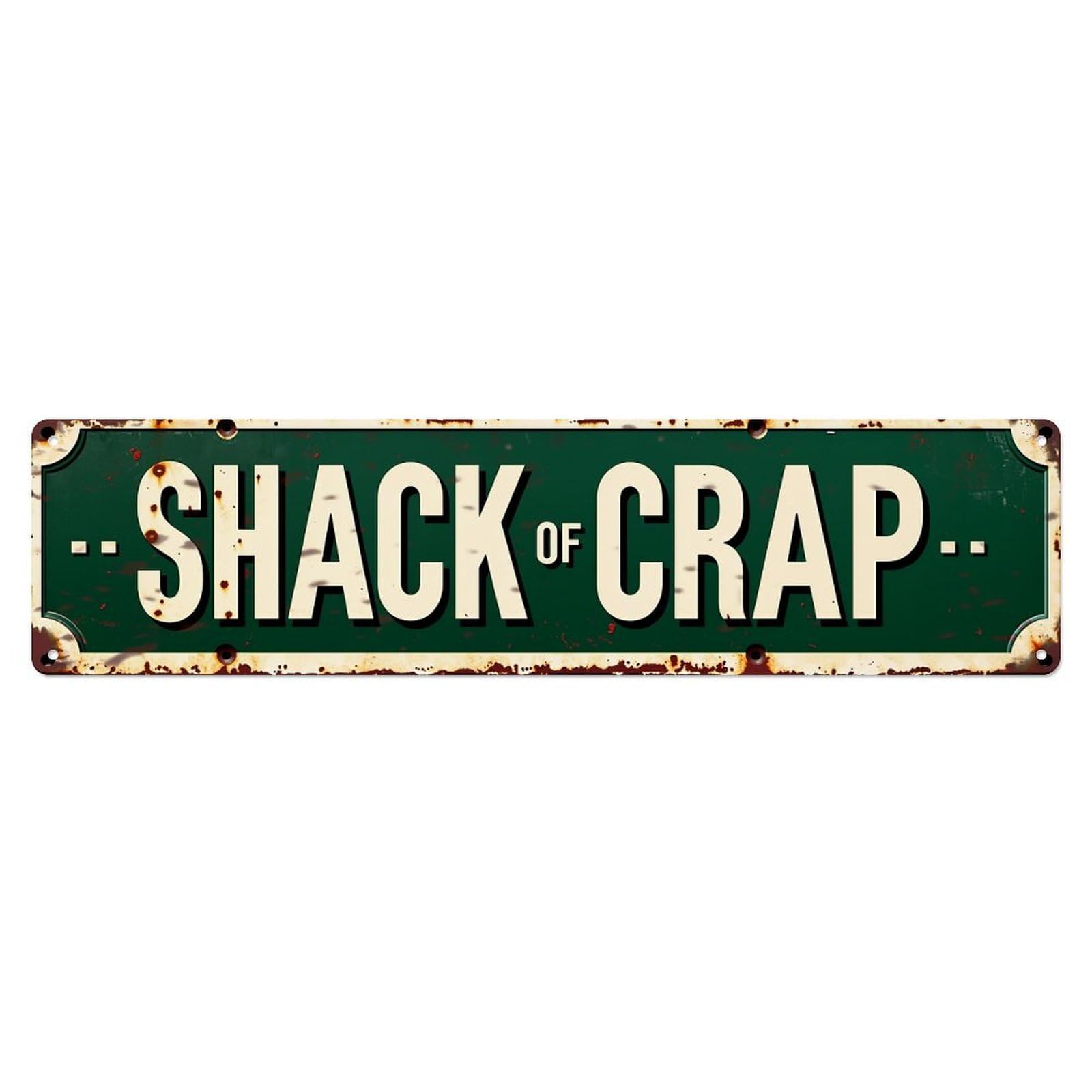 Jdyaojiesheng Vintage Shack Of Crap Sign Pattern Tin Sign Retro Metal Wall Decor Metal Poster, Home Bar Garage Farmhouse Cafe Wall Art Decoration 4X16inch