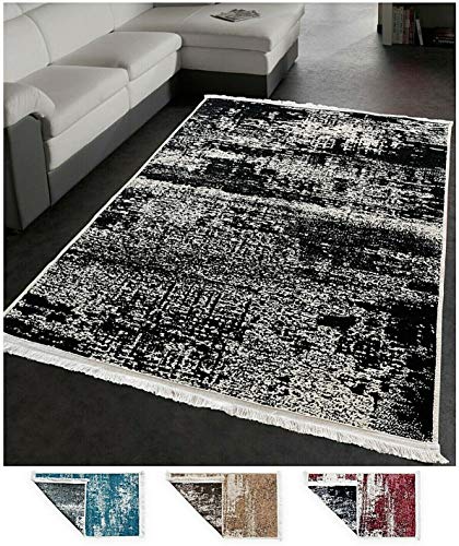 Tappeto Salotto Double Face Moderno Sala Scendi Letto Arredo Camera Bagno Varie Misure MOD.Olivia 60X140 Grigio