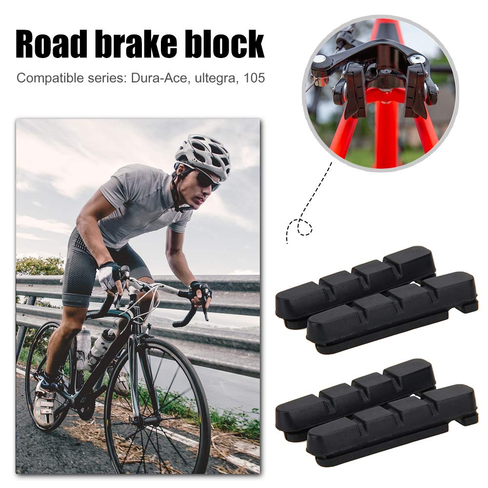 RMENGZHOUXI 2 Paar Rennrad Bremsbeläge Gummi V Bremsklötze for Dura Ace Ultegra 105 Sport & Freizeit