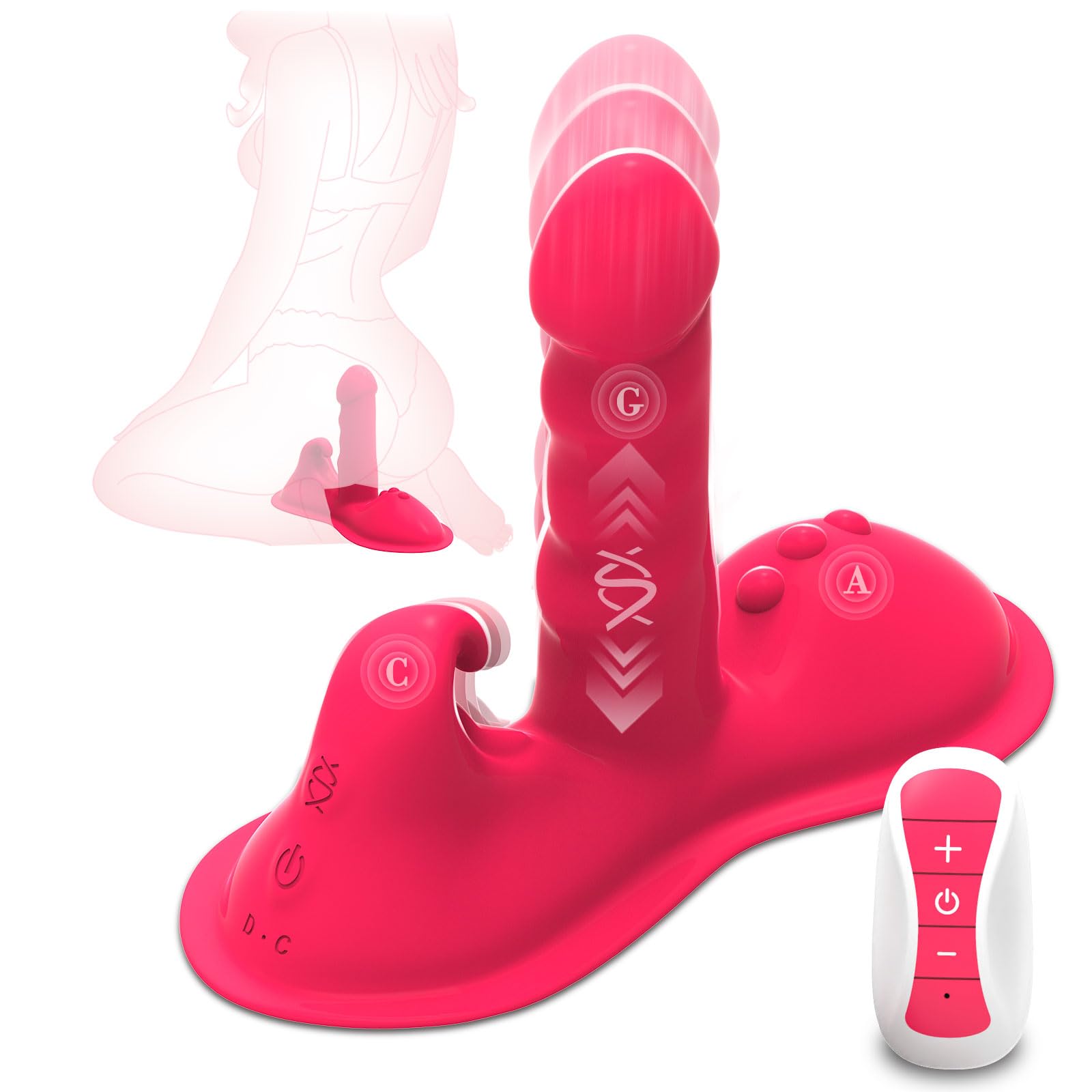 Amazon.com: Riding Grinding Thrusting Dildo Vibrator - Sit and Ride On  G-spot Anal Clitoral Vibrators Massager with 10 Vibrating 7 Thrusting Modes  & Remote Control, Adult Sex Toys Machine for Women Sex
