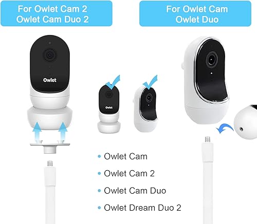 Miniatura 2 de Soporte para monitor de bebé, compatible con Owlet CamDuo y otras cámaras, clip flexible de 15.7 pulgadas, montaje en pared, metal, ajustable