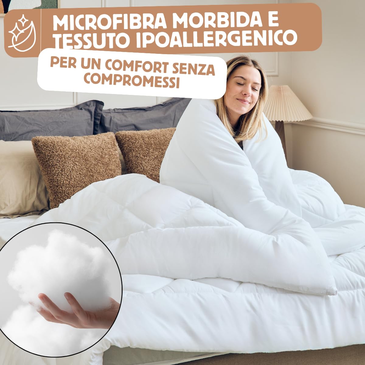 DREAMWAY Piumino Invernale 220x240 cm - 450 g/m² Caldo - Antiacaro