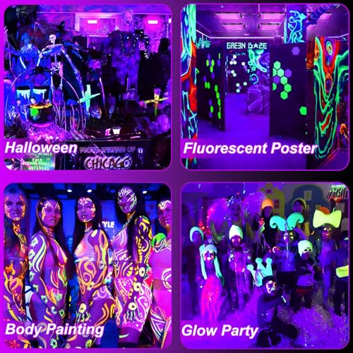 Indmird UV Schwarzlicht Strahler 100W, 395-400nm Schwarzlichtlampe, IP66 Wasserdicht LED uv Strahler mit Stecker Led Blacklight UV Flutlicht für Schwarzlichtparty, Neonparty, Disco, Halloween