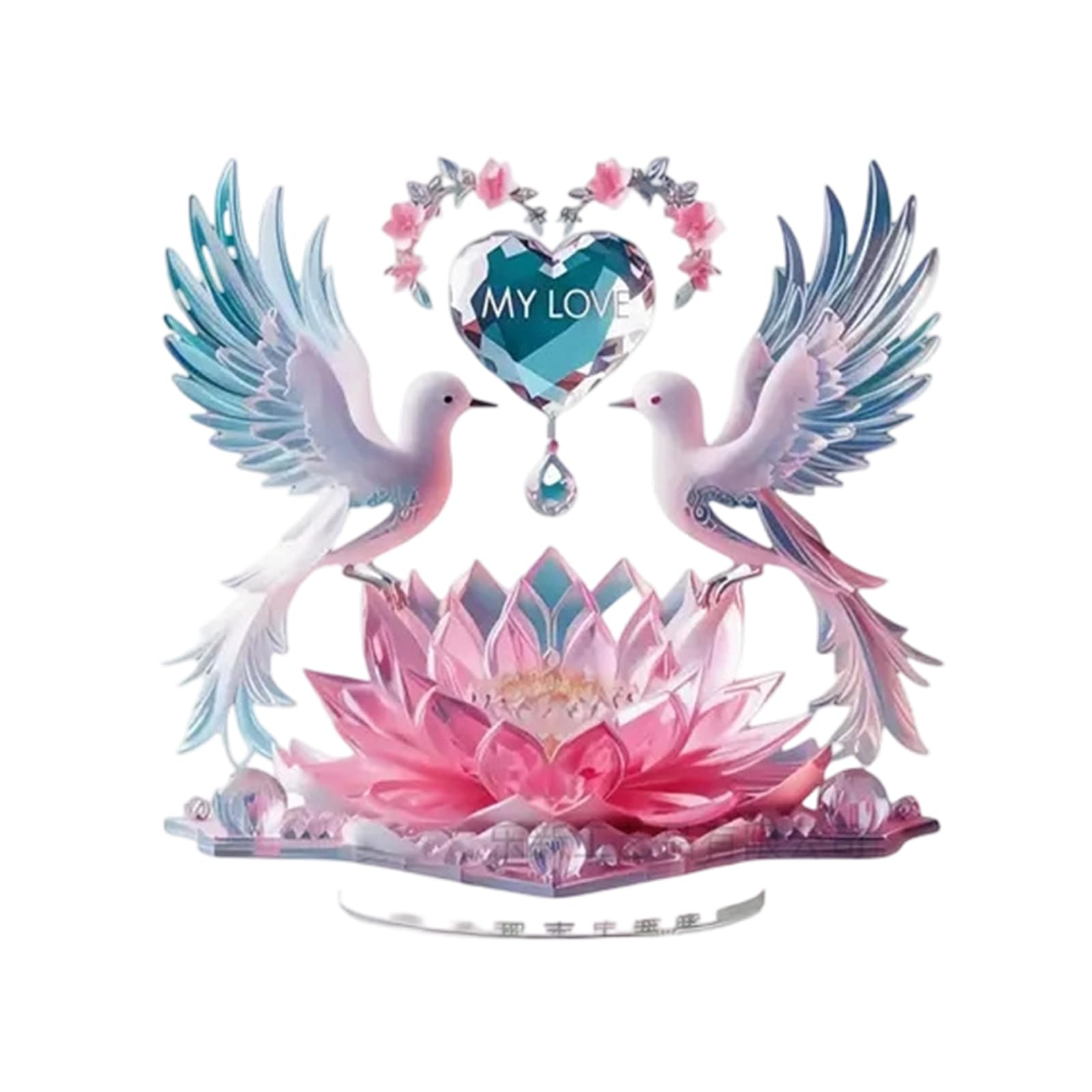 YROHGKPN Branch Bird Statue Figurine Animal Sculpture Home Decors Tabletop Centerpieces Collectible Decorative Figurine Acrylic Flower Branch Bird Sculpture for Home Desk Decoration