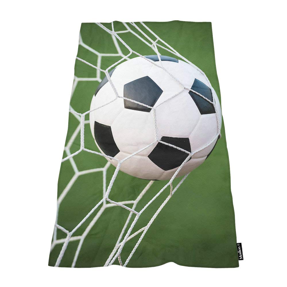 Moslion Soft Bath Towels Shoot Soccer Ball Comfy Bathing/Beach/Camping Towel for Women Men Girls Boys Large Size 64x32 Inches