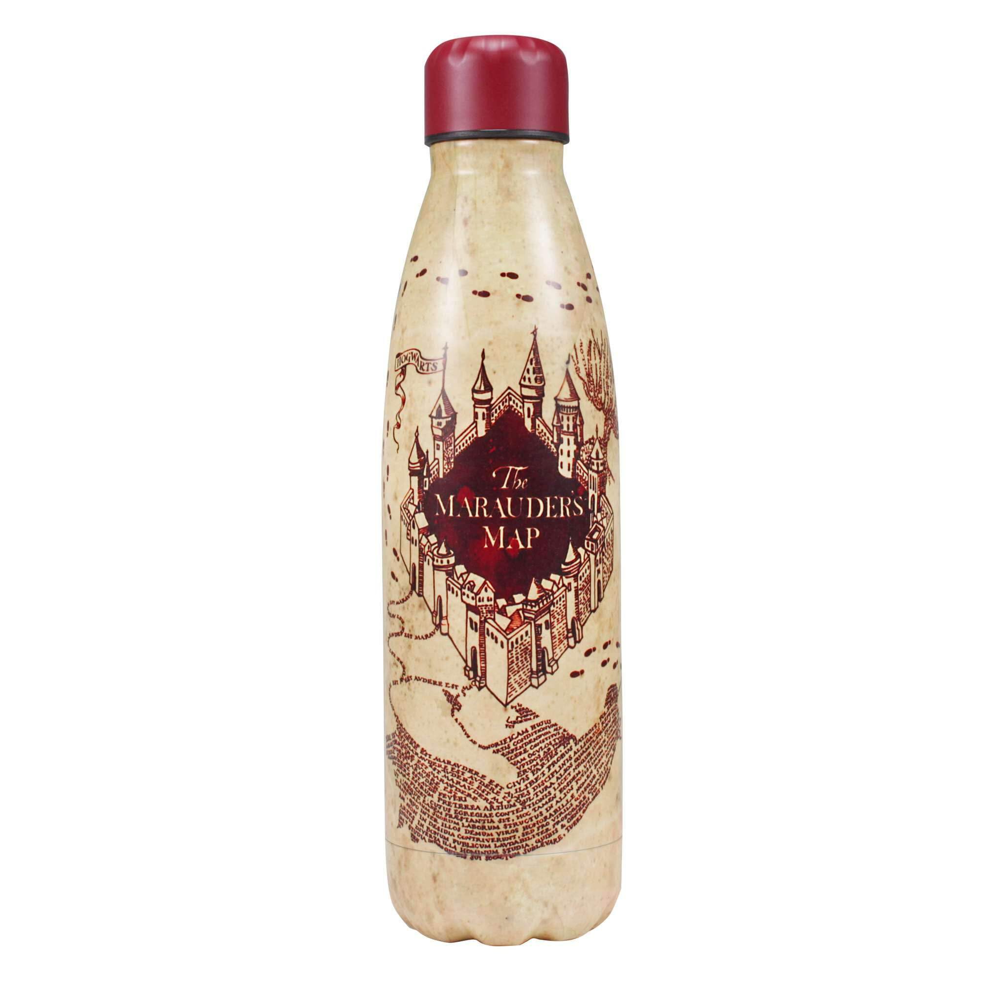Half Moon Bay | Harry Potter | Marauder's Map | Metal Water Bottle - Marauder's Map - Double-Walled Stainless Steel - 500ml | Official Merchandise | Gifts for book lovers — image 1