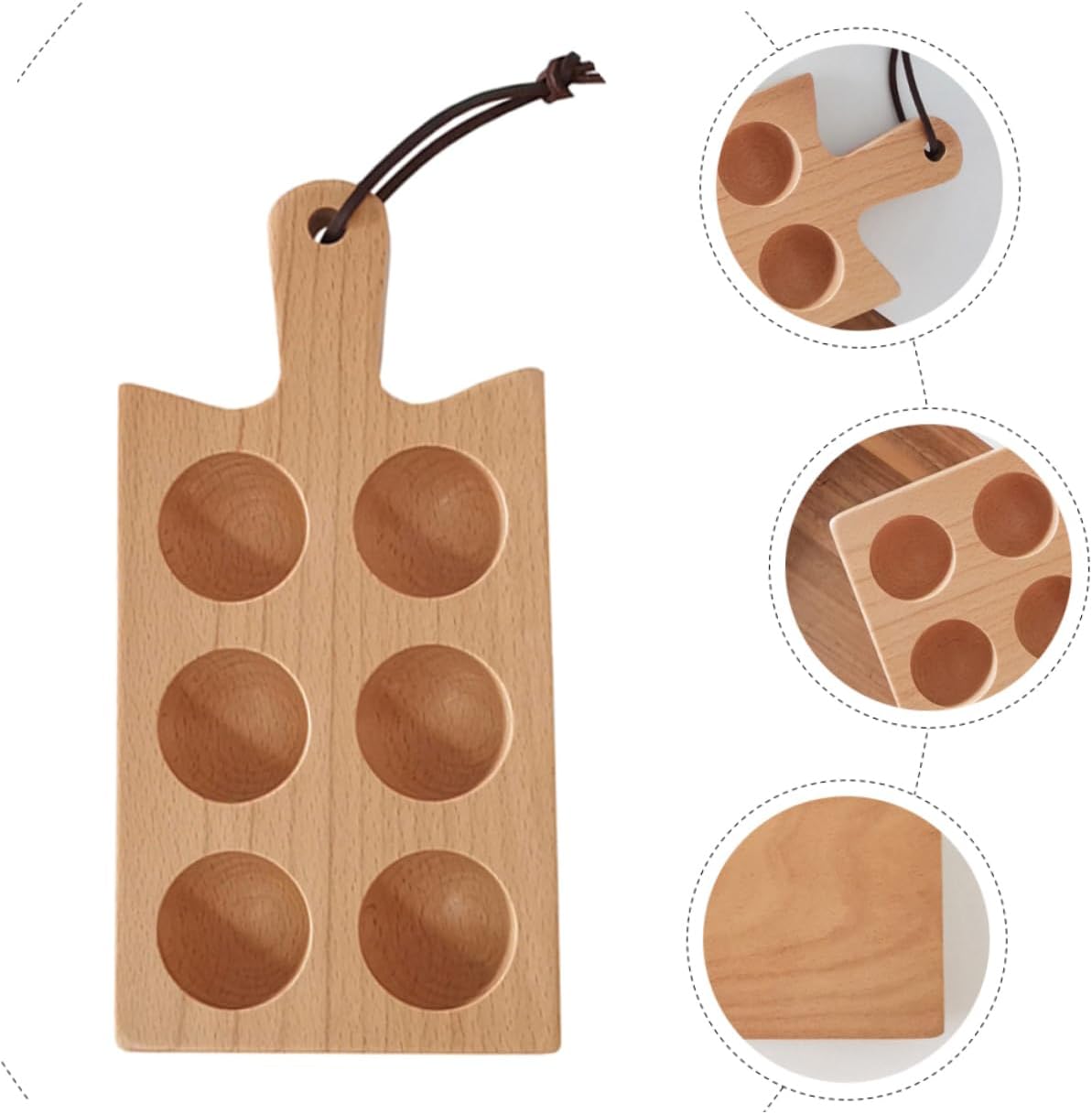 POPETPOP Wooden Egg Holder Tray Multi-Slots Egg Storage Box for Refrigerator Dividers