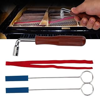 Kit Piano Tuning Tool,Professional Piano Tuning Hammer Tuner - 2*Long Mutes /2* Short Mute with Handle/1*Temperament Strip/1*Tuning Hammer