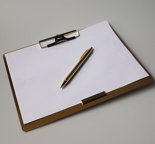 Miniatura 6 de Portapapeles magnético de acero inoxidable con bolígrafo, varios tamaños, diseño magnético, esencial para la oficina y el hogar (4.3 x 6.5 pulgadas)