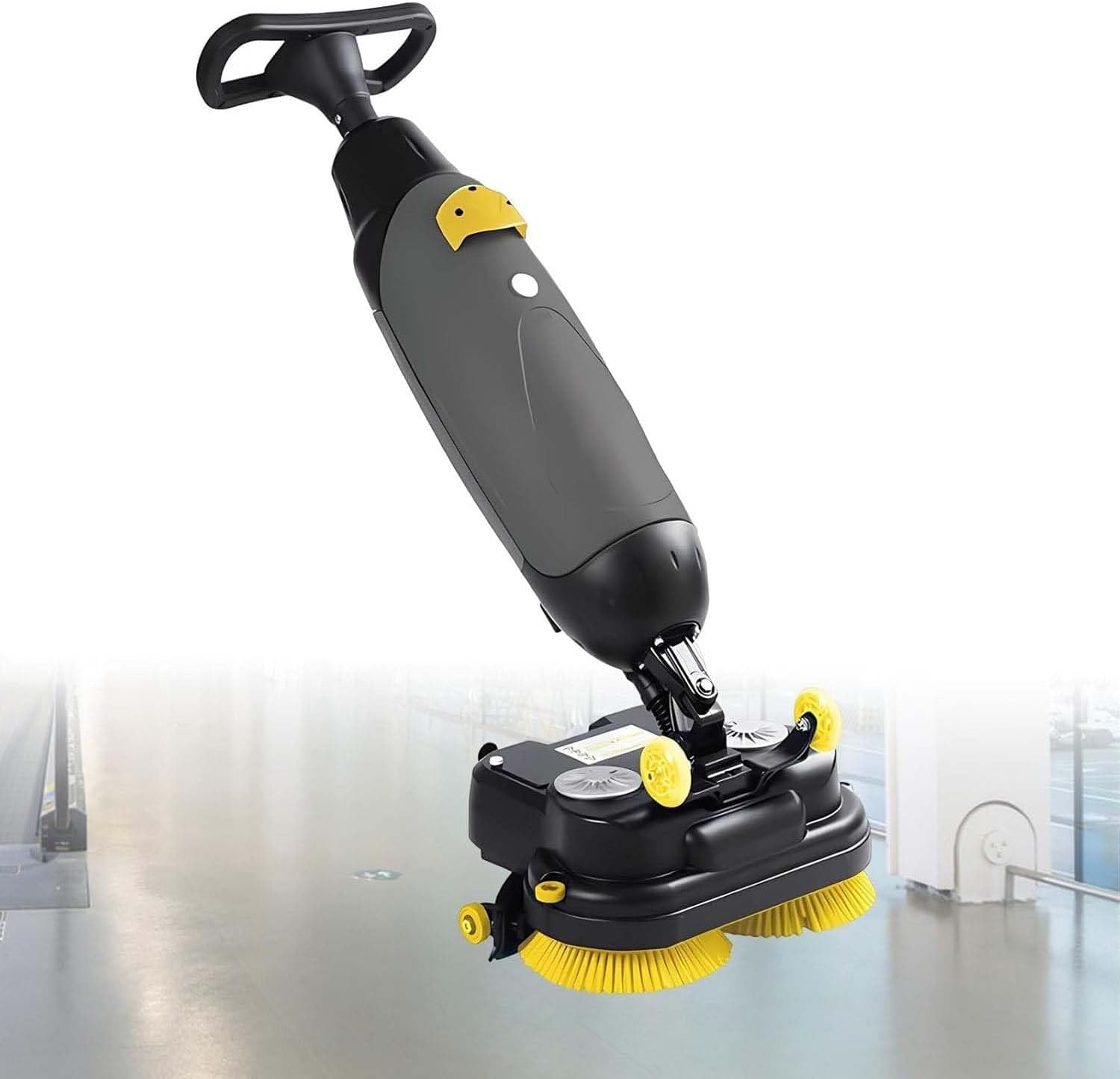 Multi-Functional Floor Scrubber and Polisher Machine, 17-Inch Electric 3-in-1 Washer Dryer, High-Speed 350 RPM Cleaning for Tile, Grout, and Wood Floors in Commercial or Home Set-tings(Gray)