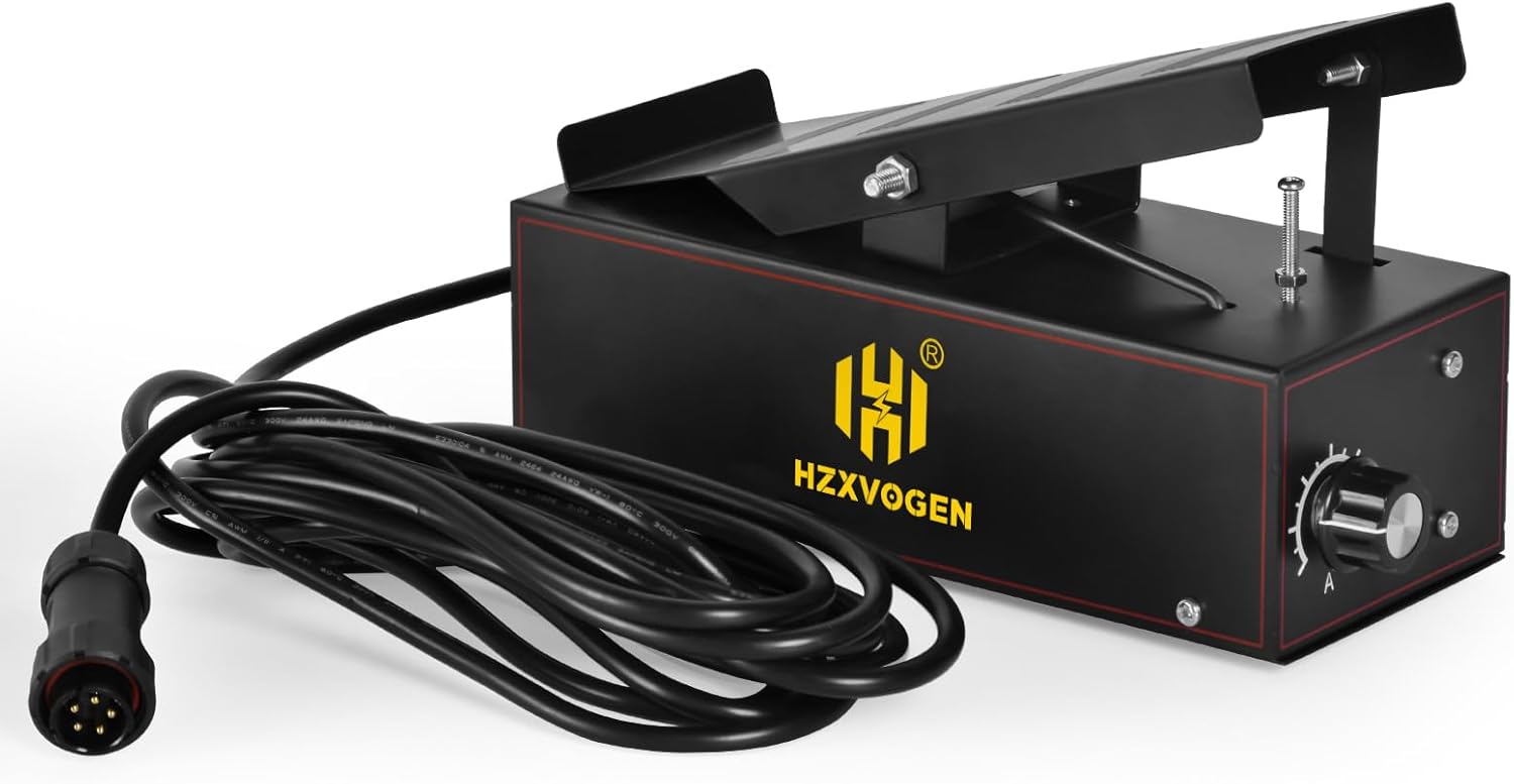 H HZXVOGEN AC DC TIG Welding Foot Pedal, 5-pin Remote Amp Control TIG Foot Pedal, 10 Feet Cable for HZXVOGEN HVT250P