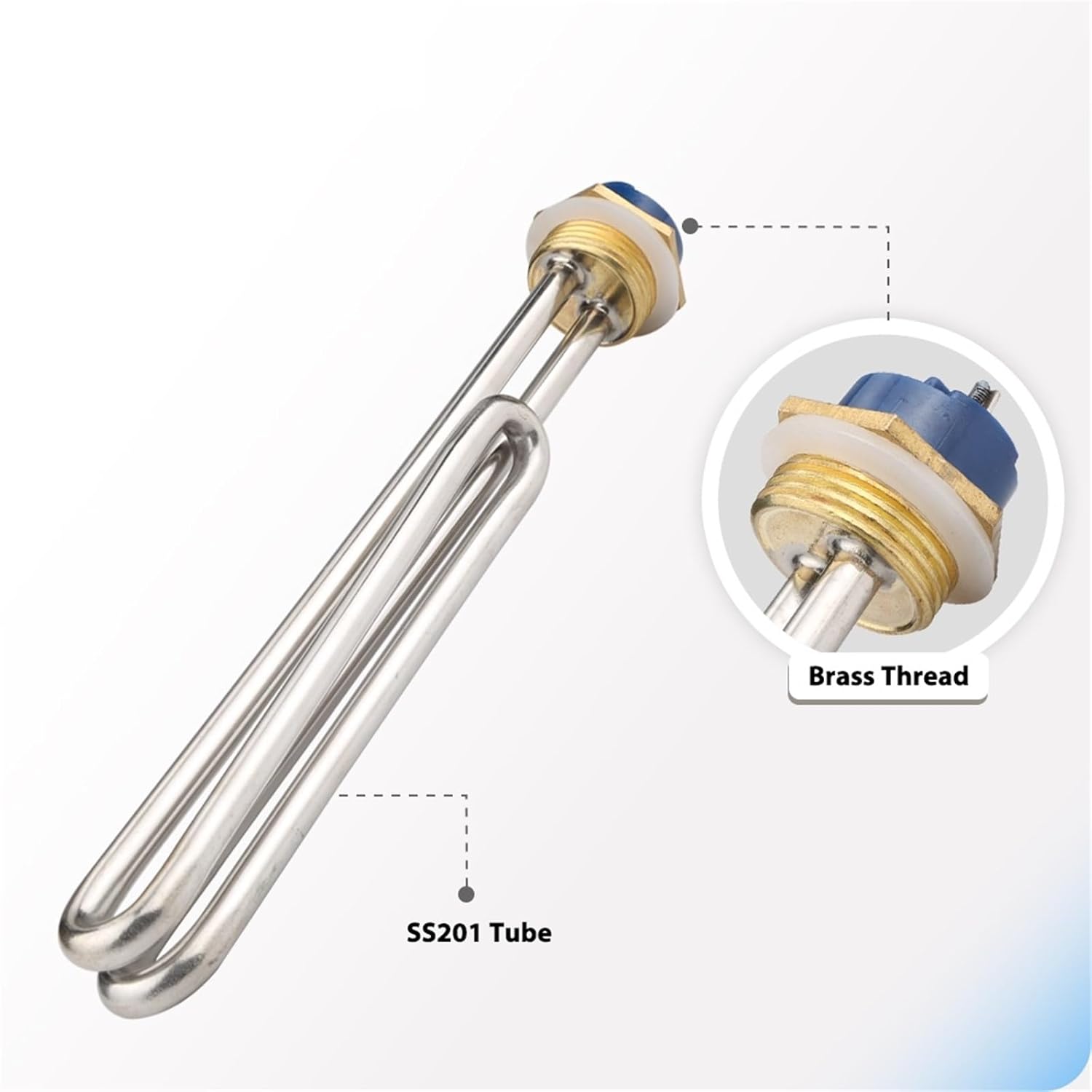 1.5KW 220V Electric Heating Element DN25 1.0" Flange Heater Tubular for Foldback Screw Immersion Resistance Water Heater