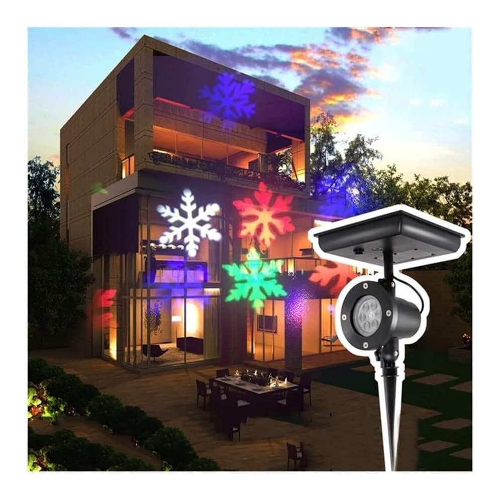 Proyector de copo de nieve de Navidad para exteriores, IP65, impermeable, LED, lámpara de proyección de nieve en movimiento, para exteriores, proyector solar de copo de nieve, foco de jardín