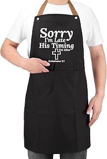 Sorry I'm Late His Timings Not Mine Ecclesiastes_ Aprons For Womens