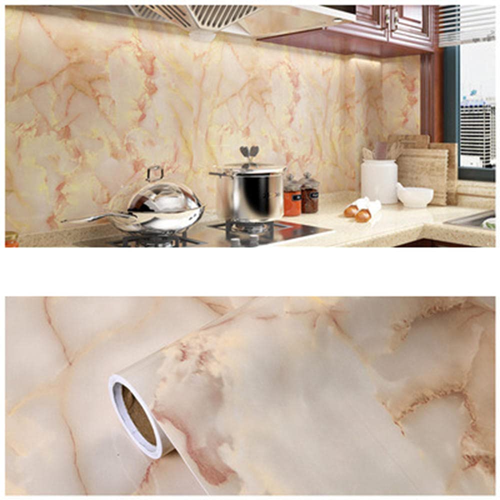 Papel adhesivo para muebles de baño impermeable y vinilo de mármol 60cm