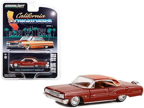 Greenlight 63030A 1955 Chevrolet Bel Air Custom Graphics California Lowriders Series 2 1 by 64 Scale Diecast Model Car Light Gray Metallic & Gold