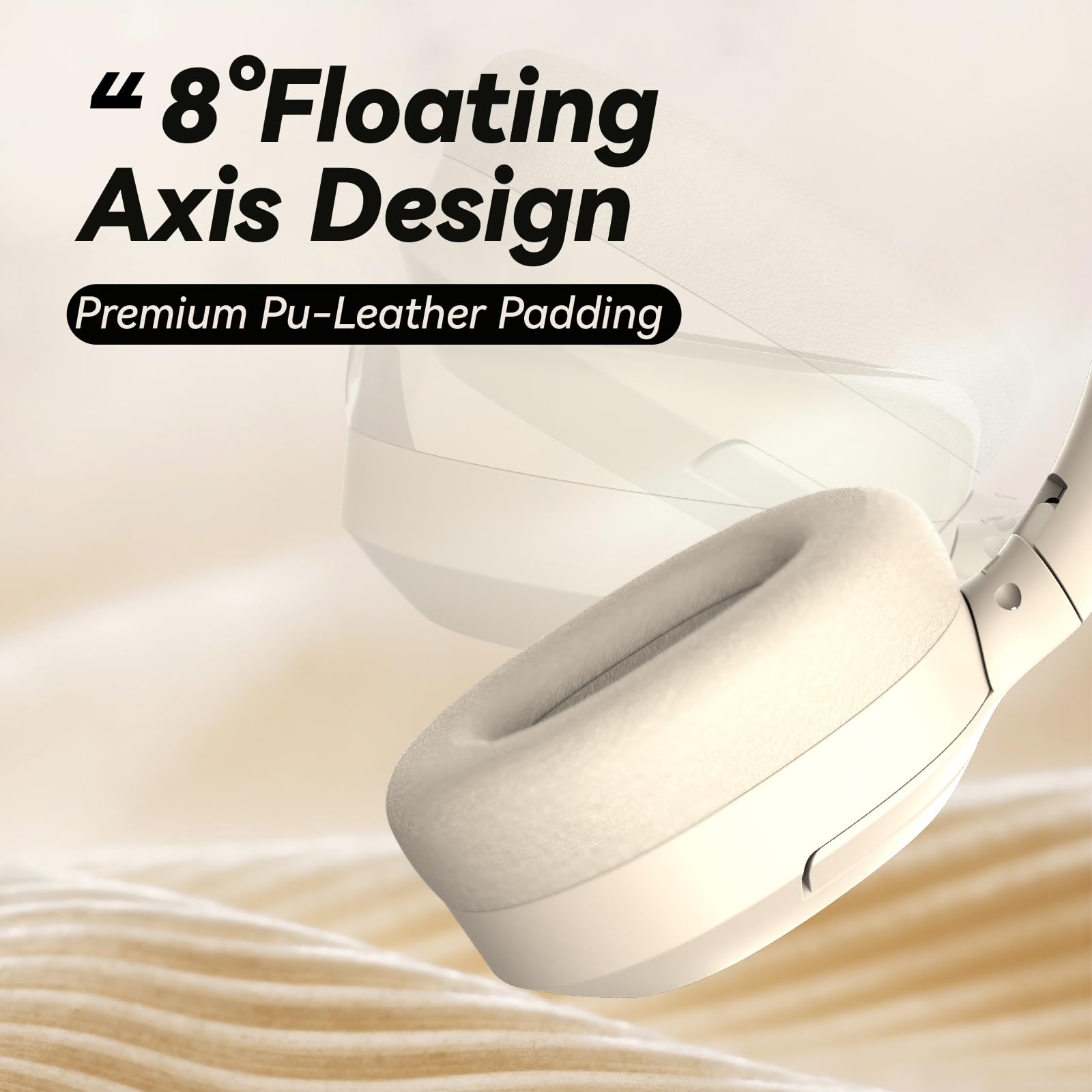 Hybrid Active Noise Cancelling Kopfhörer, Kabellose Over Ear Bluetooth Kopfhörer mit Mikrofon, 40H Spielzeit, Hi-Res Audio, Tiefer Bass, Faltbare Comfort Fit Ohrmuscheln für Reisen, Büro