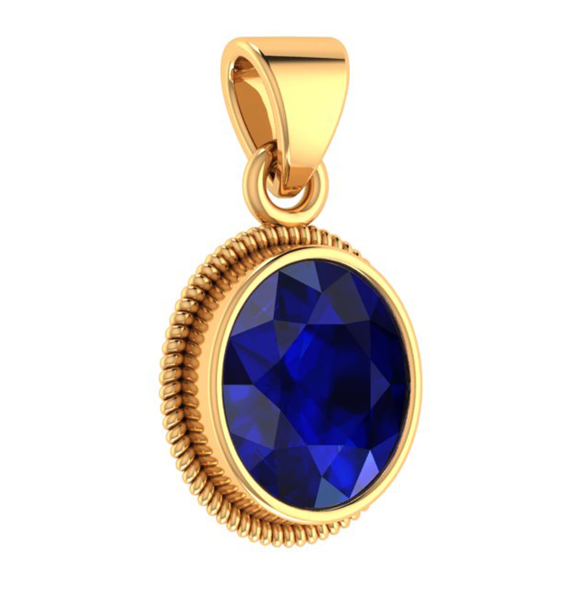 Unheated Untreatet 12.00 Carat AAA+ Quality Natural Blue Sapphire Neelam Gold Plated Stone Gemstone Pendant Locket for Women's and Men's (Lab - Certified)-image-22