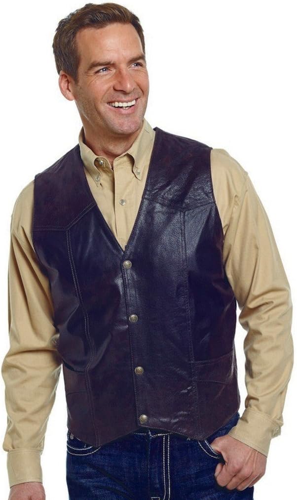 Cripple Creek Men's Antique Chocolate Leather Vest Chocolate XXX-Large