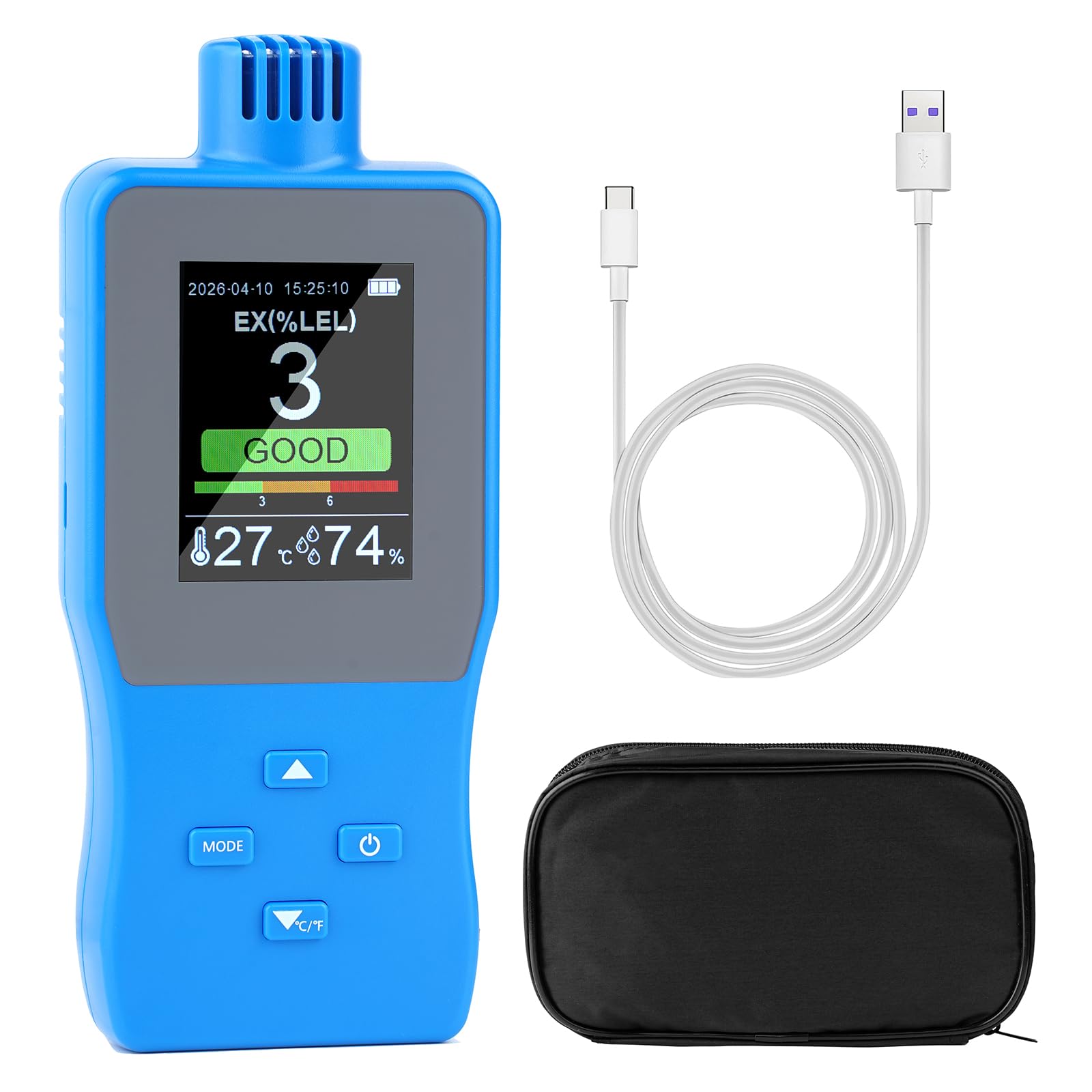 Kaeltsyn Multi Detection Tool Compact Abs Analyser For Methane And Hydrogen In Residential And Commercial Areas Lcd Concentration Display