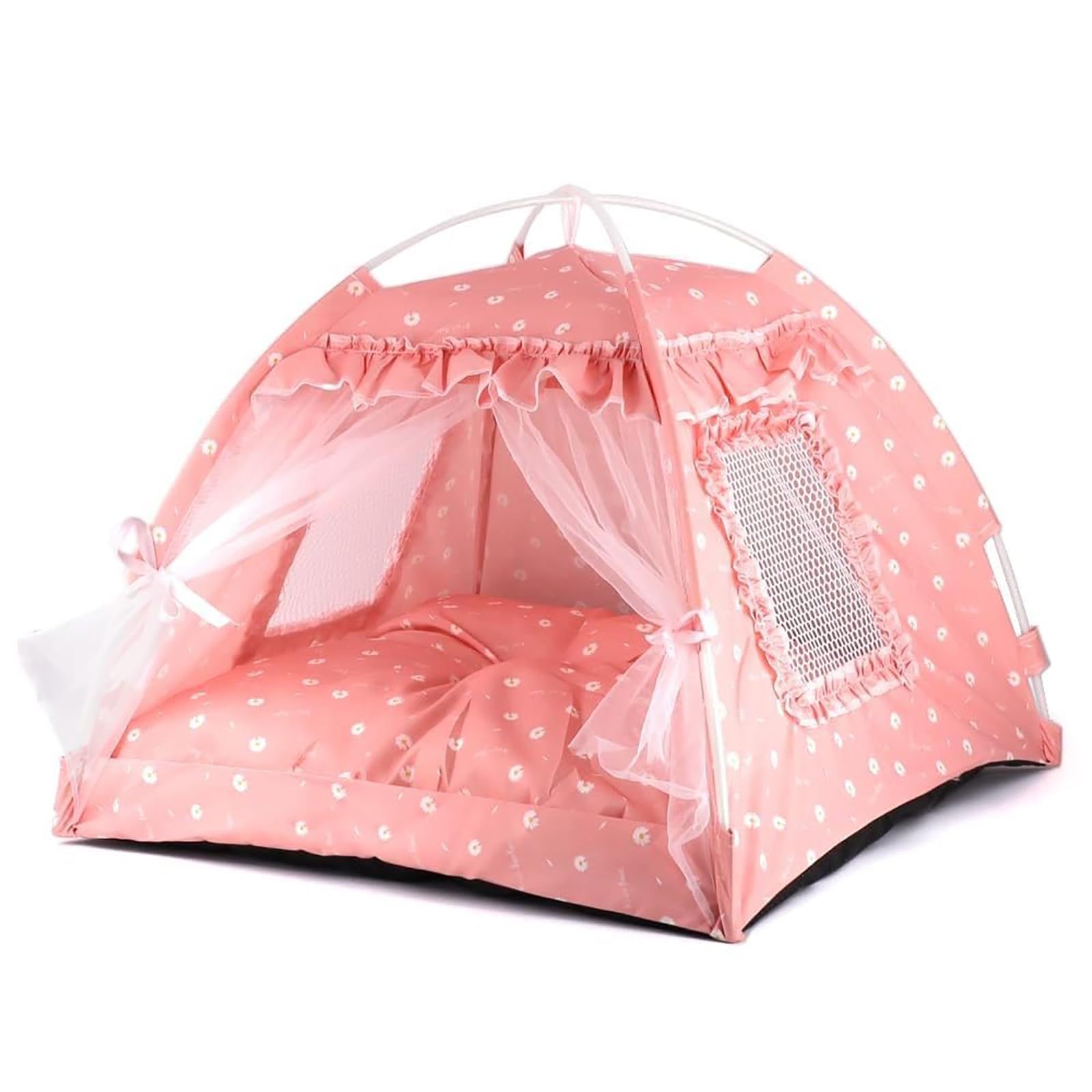 Pink Princess Cat Bed Dog Tent, Indoor House for Small Puppies and Kittens