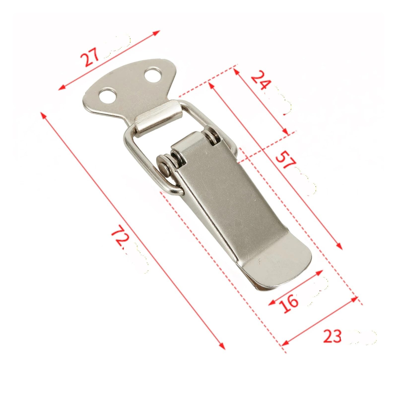 30PCS Door Latches Cabinet Spring Catch Boxes Handle Toggle Lock Clamp Hasp Für Fenster Toolbox(Silver-Without Lock)