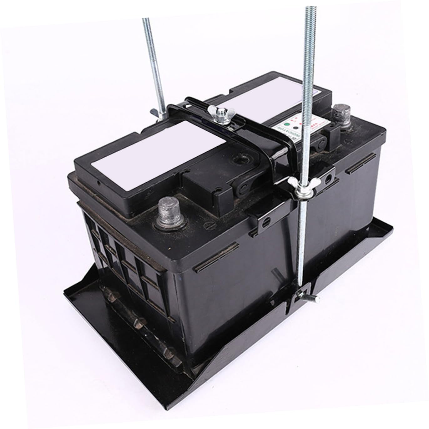 Support de Batterie de Voiture en Fer Noir 1 Set