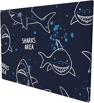 Amazon Co Jp Dblele ポスター アートパネル 鮫柄 サメ かわいい アニメーション アートフレーム モダン ポスター装飾画 キャンバス絵画 シリーズ アートボード 部屋飾り 壁の絵 壁掛け ソファの背景絵画 木枠付きの完成品 誕生日プレゼントとして 30x40x1 6cm