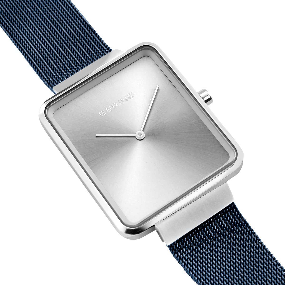 Bering Herren Quarz Uhr | Armbanduhr 33 mm Edelstahlgehäuse und Sunray Zifferblatt | Milanaisearmband | Saphierglas | 3 ATM | 14533