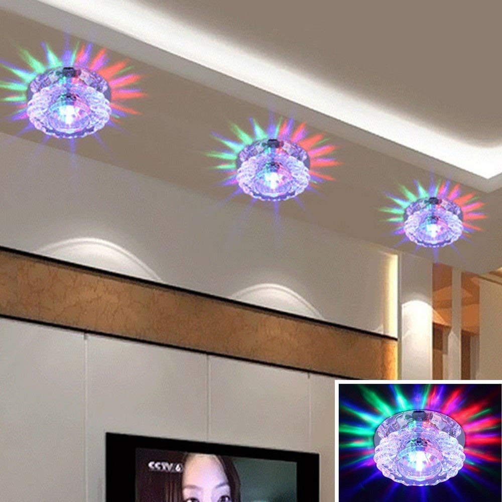 Skybook Colorful Celingnlights, Led Ceiling Light, Crystal Glass Lamp, Lighting, Wall Light, Set Of 2 (Colorful)