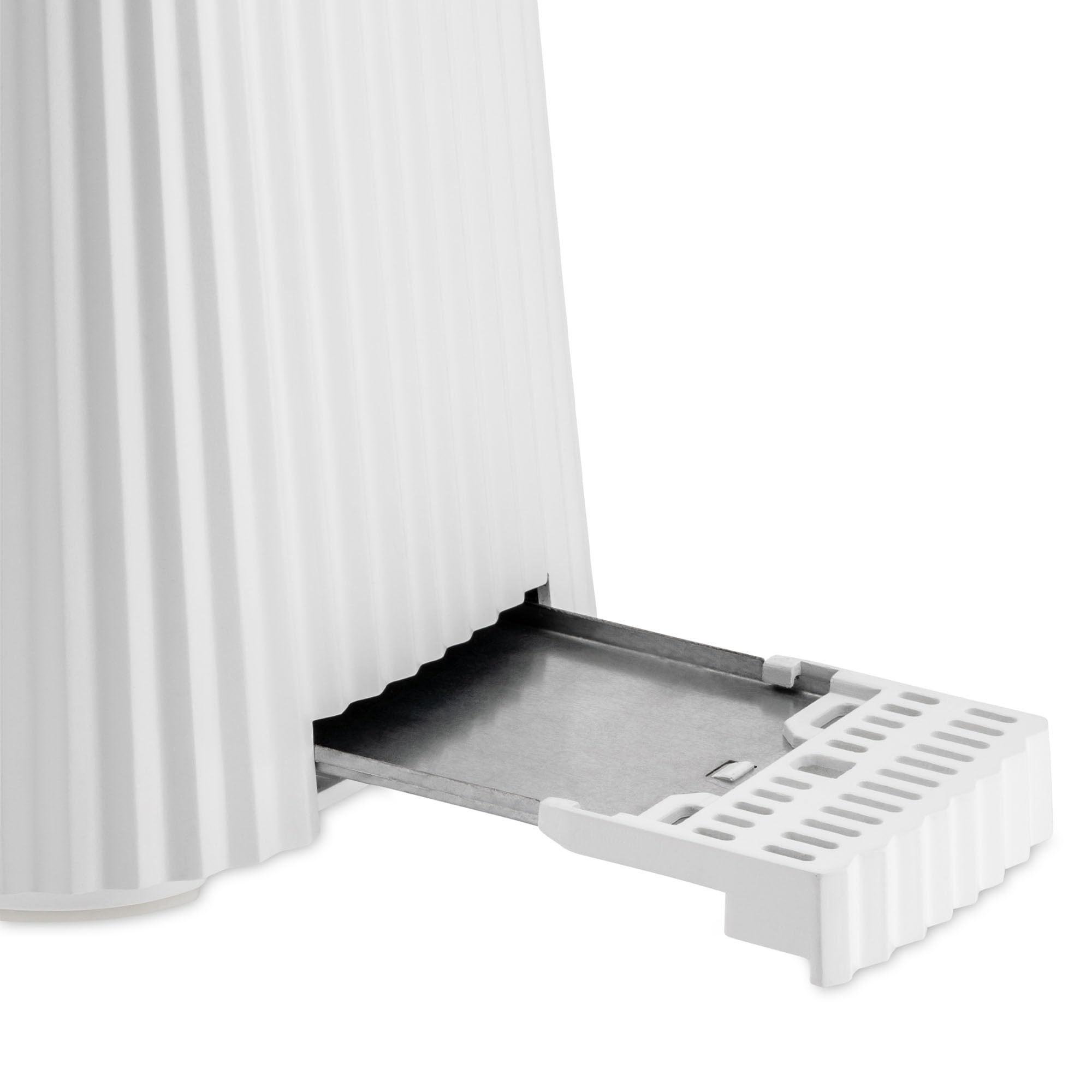 Alessi Plissé MDL08 W - Grille-Pain Design, Six Niveaux de Dorure, en Résine Thermoplastique, Fiche Européenne 850 W, Blanc