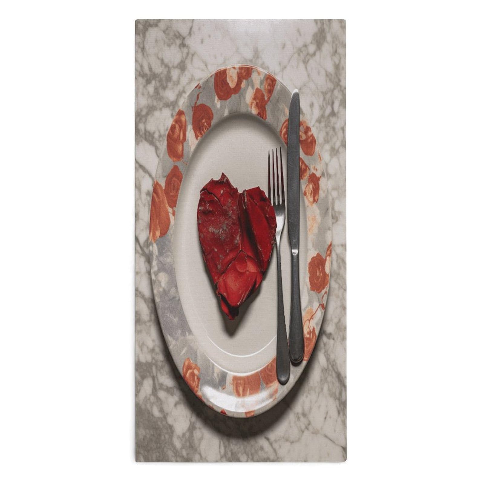 Btcowzrv Style Heart Shape On Plate Bath Towel Beach Towels Shower Towel