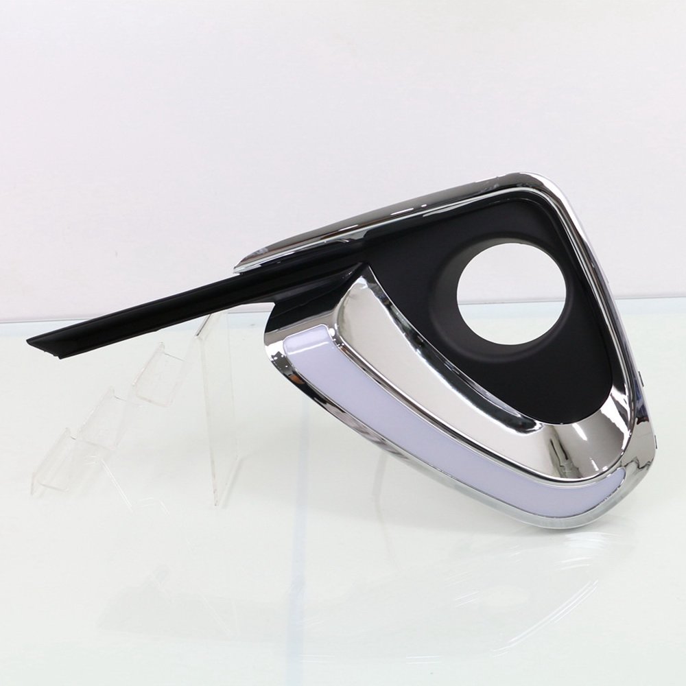 July King LED Daytime Running Light DRL for Toyota Fortuner 2016-2019, 6000K LED Front Bumper Light with Yellow Turn Signals