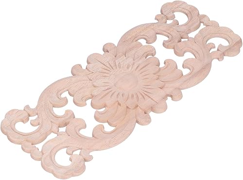 Miniatura 7 de Apliques de madera decorativos de madera, apliques de madera tallada para bricolaje, adornos de madera decorativos para puerta de cama, armario,