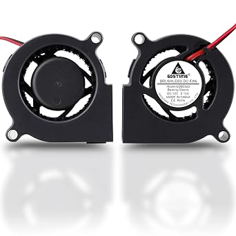 GDSTIME 50mm x 20mm 12V Blower Fan 2Pin DC Brushless Turbo Cooling 2-Pack