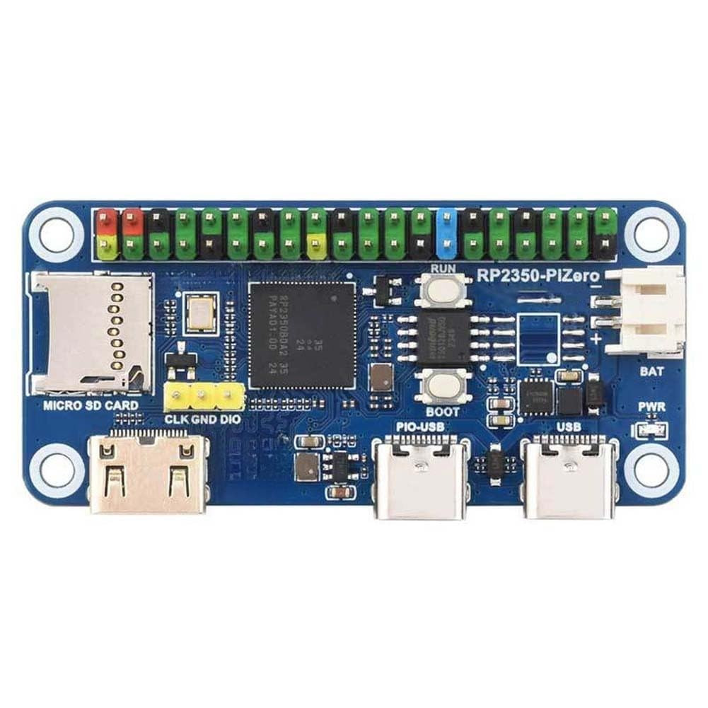 Placa microcontrolador RP2350 con arquitectura ARM RISC-V y ranura SD KiraKira