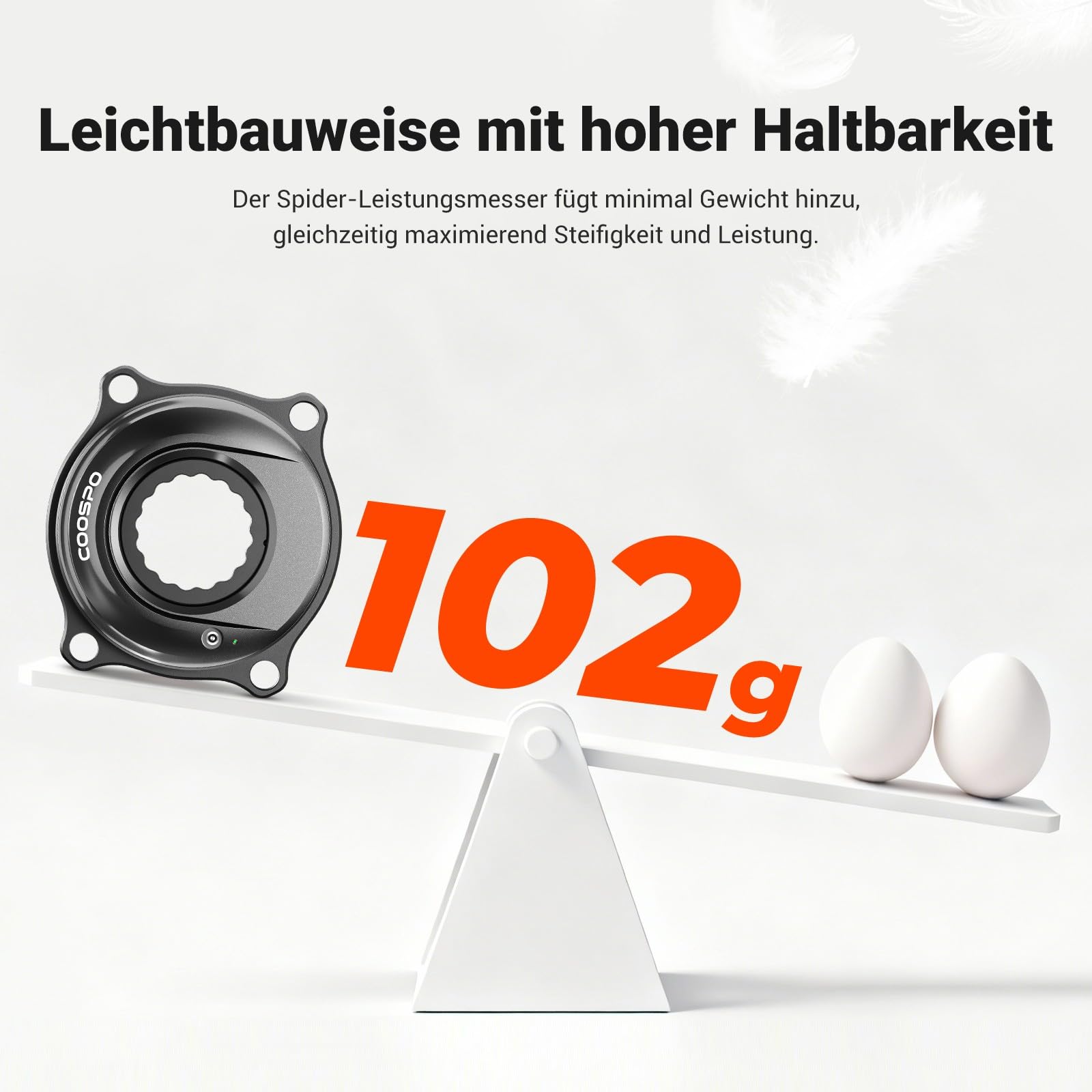 CooSpo S10 Leistungsmesser Spider für Easton 110 BCD 4-Arm Kurbel – Beidseitig präziser Leistungsmesser, Bluetooth/ANT+ Kompatibel, Power Meter Cycling für Rennrad & Mountainbike