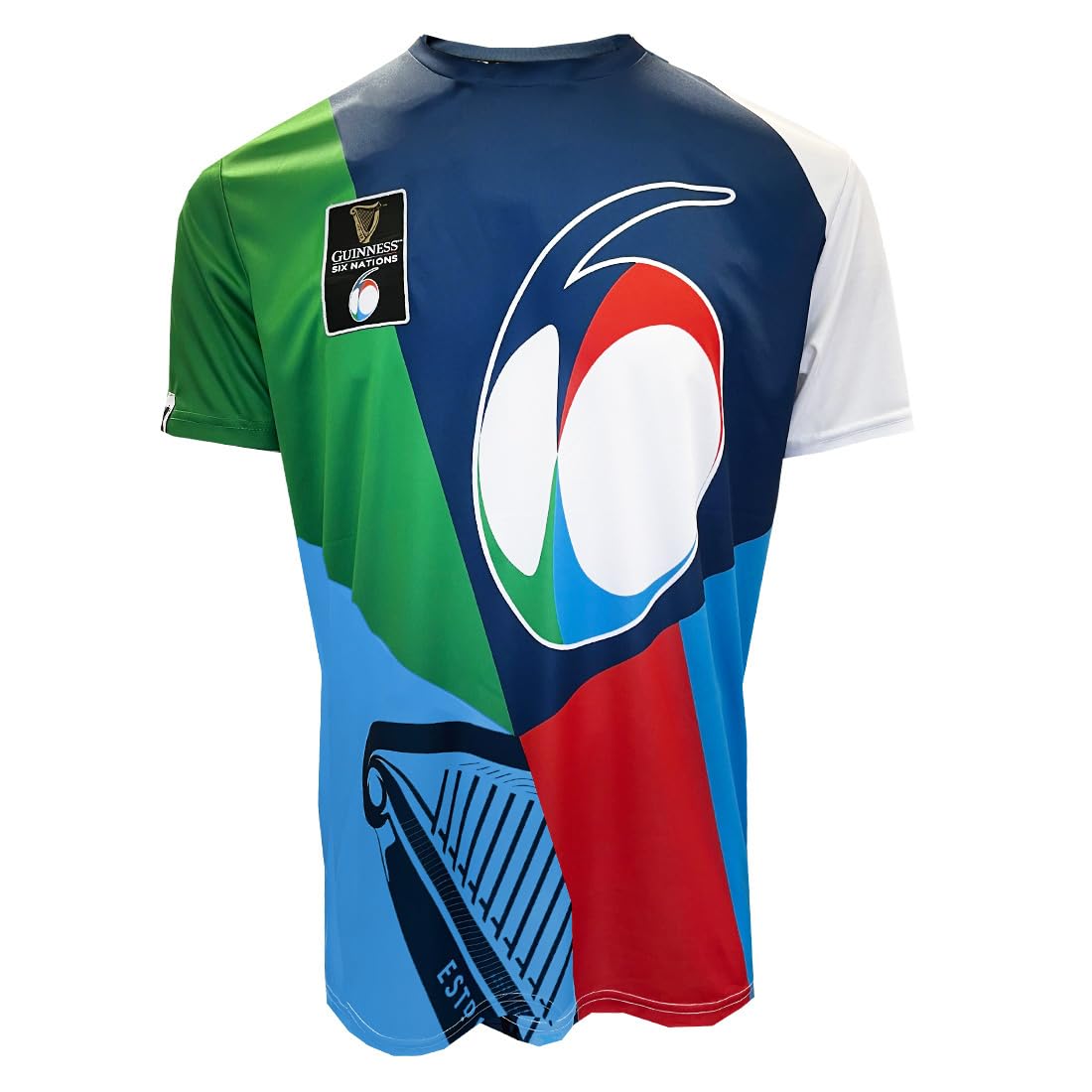Guinness - Six Nations - Multi Perf T-Shirt (UK, Alpha, S, Regular, Regular, Polyester)