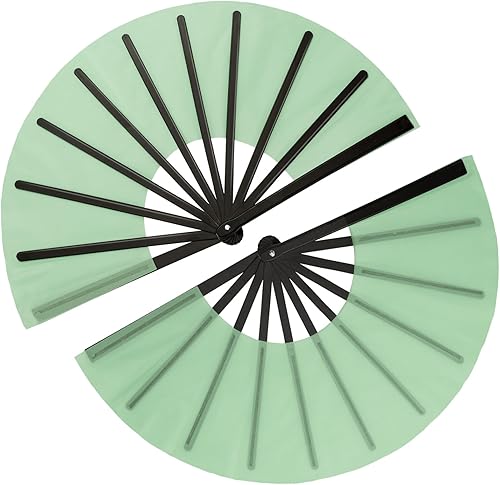 Miniatura 29 de Maitys 2 piezas de abanico de mano plegable grande para baile en línea, abanico de nailon plegable para festival chino de Kung Fu, manualidades,