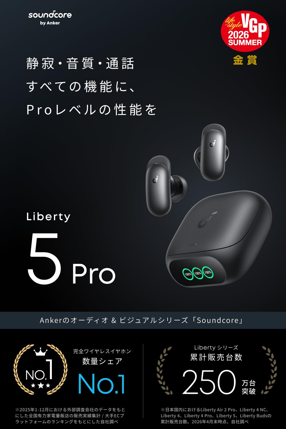 Amazon.co.jp: Anker Soundcore Liberty 5 Pro（Bluetooth 6.1）【完全