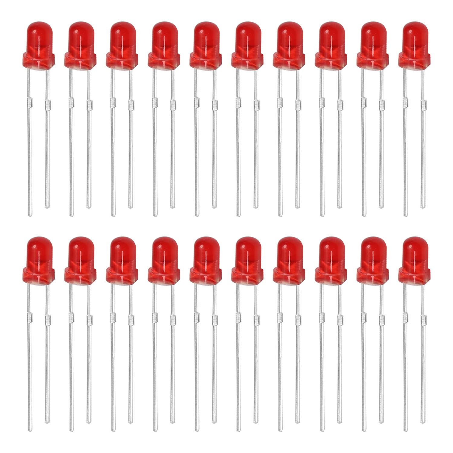 Low Voltage LED Bulbs Red 3mm LED Light Emitting Diode 20mA 2V 28mm ...
