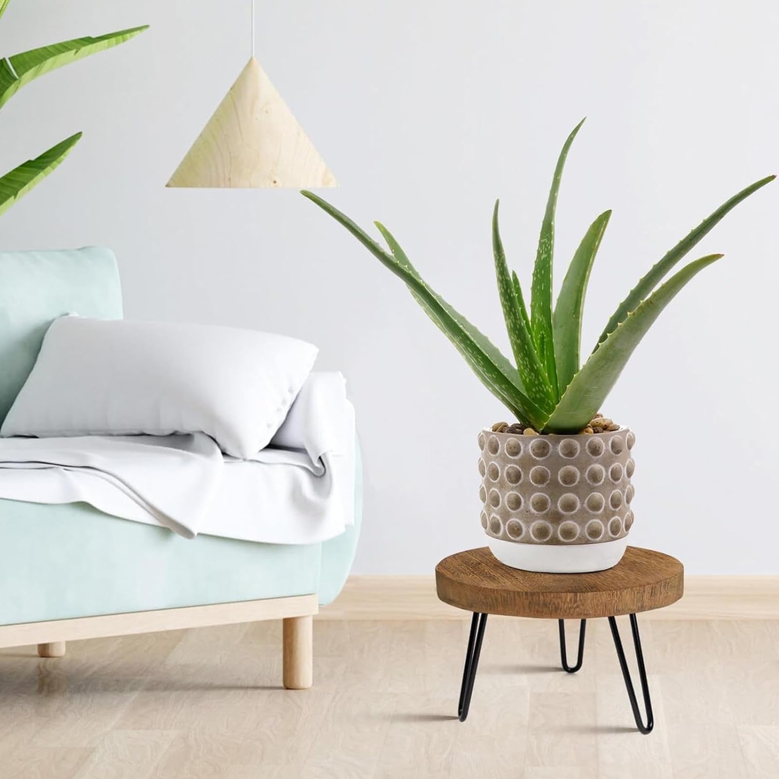 Soporte para Plantas de Madera,Carga Pesada Soporte para Macetas Redonda,Soporte de Madera para Plantas en Maceta,Taburete para plantas de madera,para Hogar Jardín Patio Interior Exterior