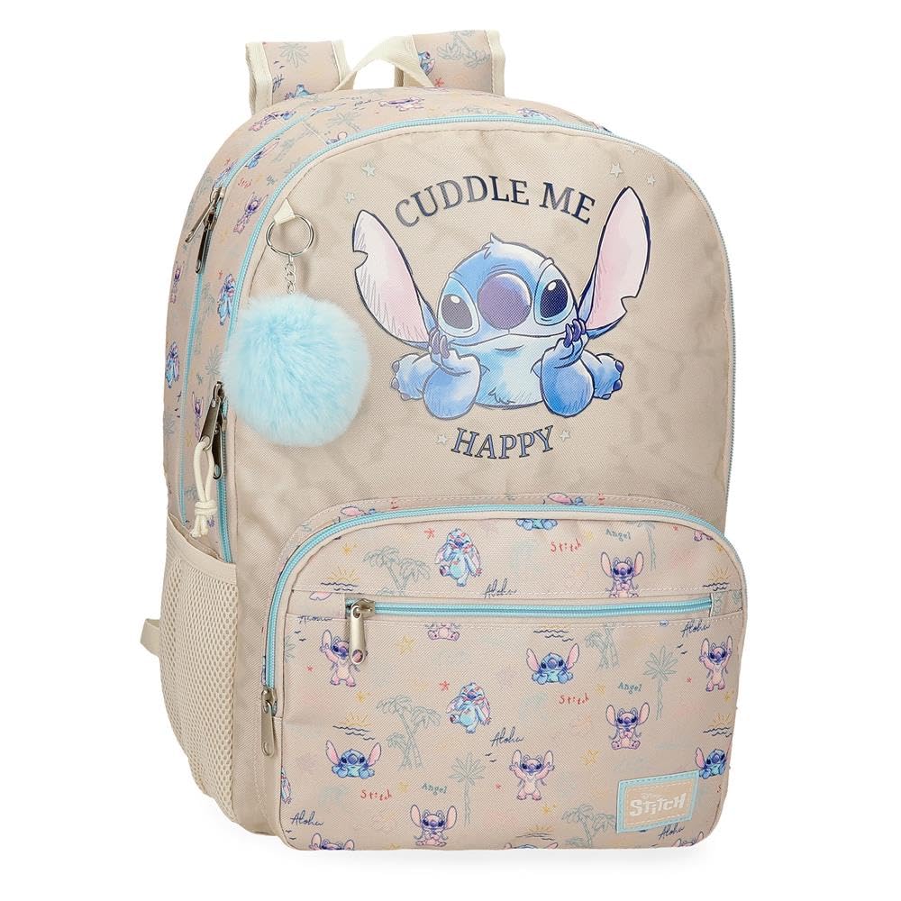 Joumma Disney Stitch Cuddle me happy Mochila, fabricada en poliéster, Tirantes anchos y ajustables que se adaptan perfectamente a la espalda. De Joumma Bags