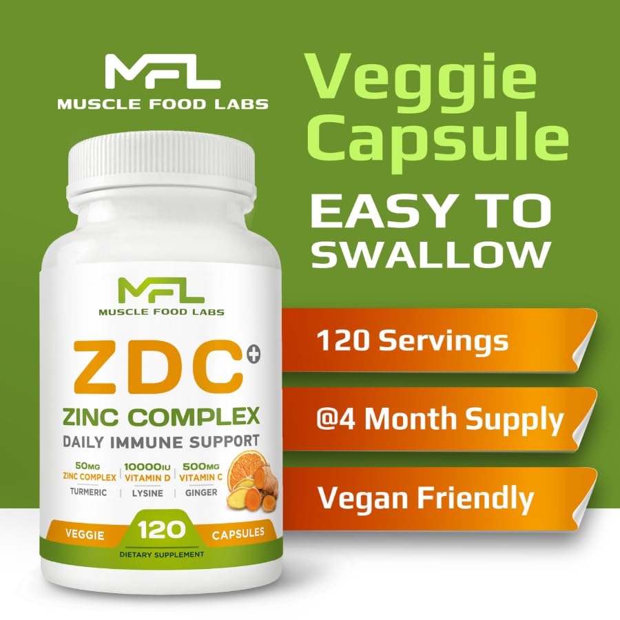 Amazon.com: MUSCLE FOOD LABS ZDC Plus | Vitamin C, 500mg | Vitamin