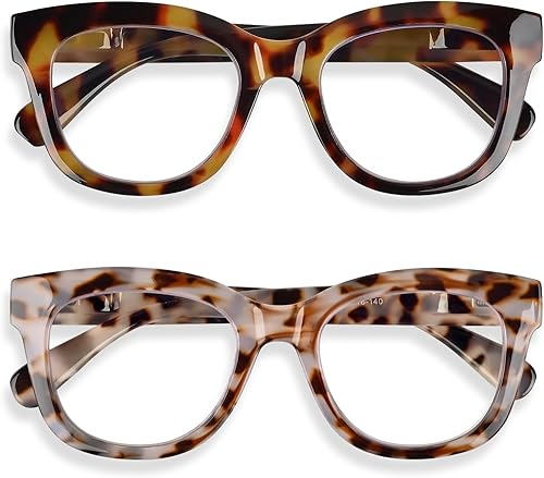 Miniatura 8 de Areyeth 2 pares de lentes de lectura retro de gran tamaño para mujer lectores grandes de bloqueo de luz azul estilo Oprah