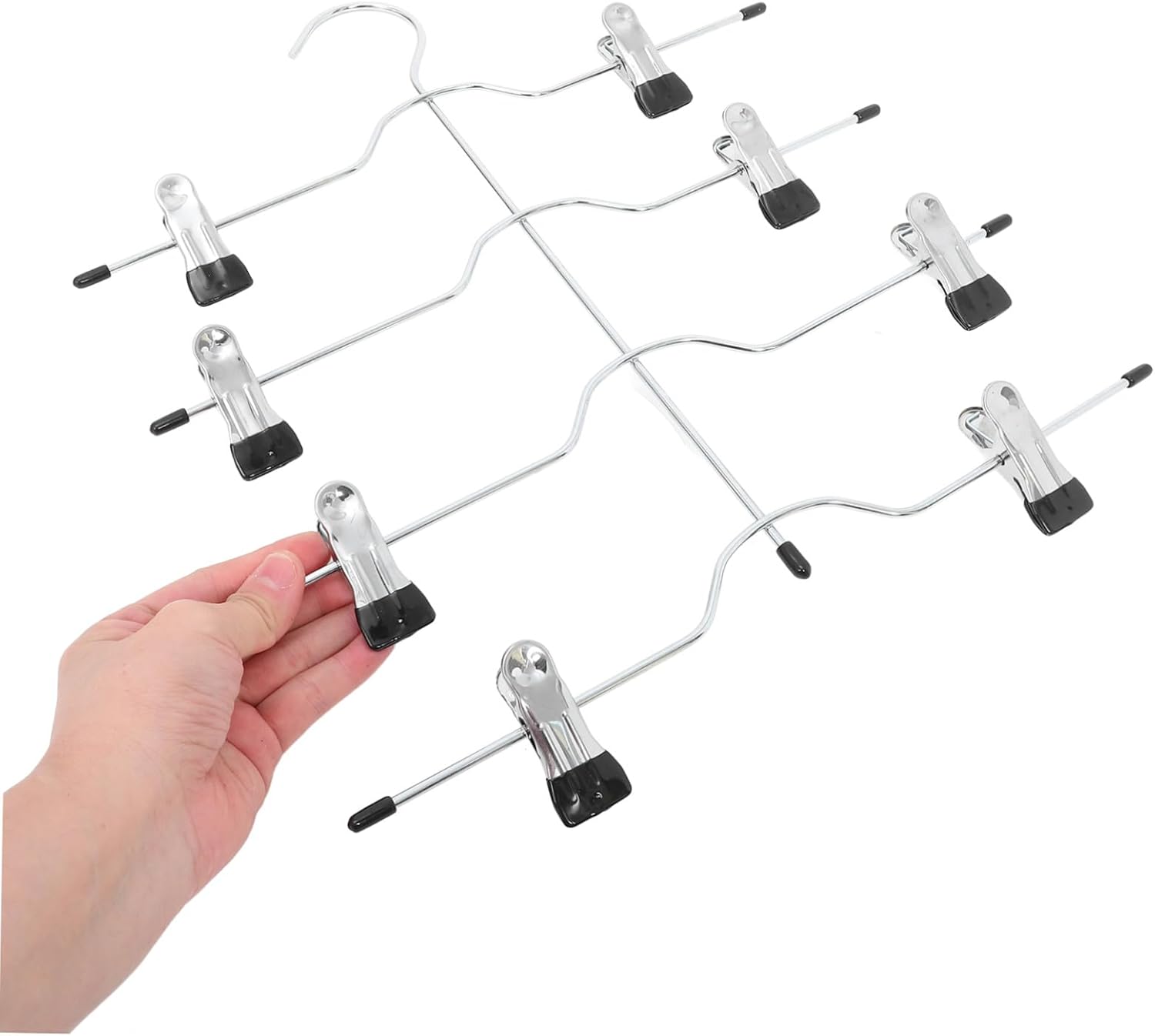 Generic 4pcs Multi-Function Pants Hangers with Rotatable Clips Space-Saving Closet Organizers for Trousers Efficient Clothing Storage for Women