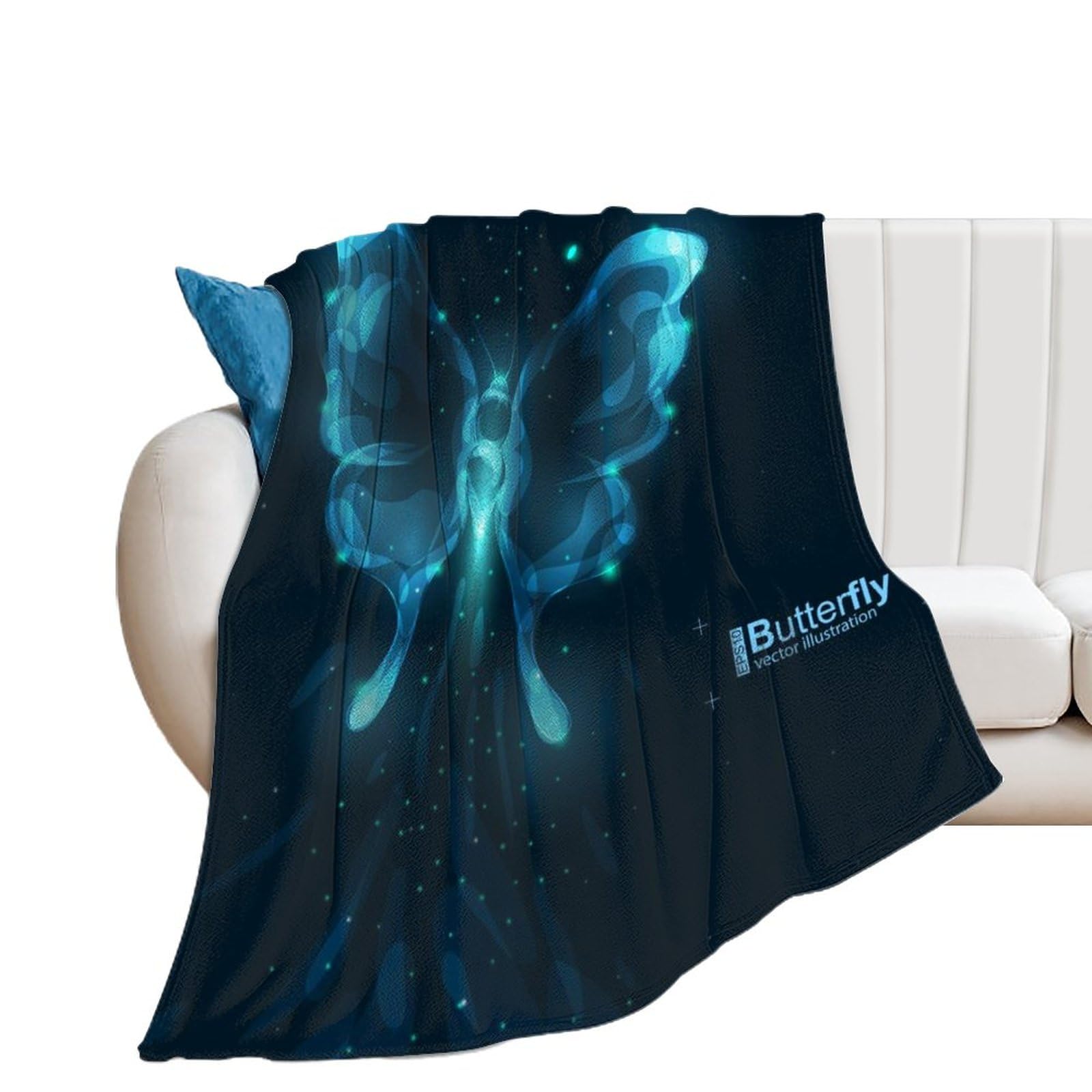 Couverture polaire en flanelle supérieure motif papillon jeté de lit douceur premium