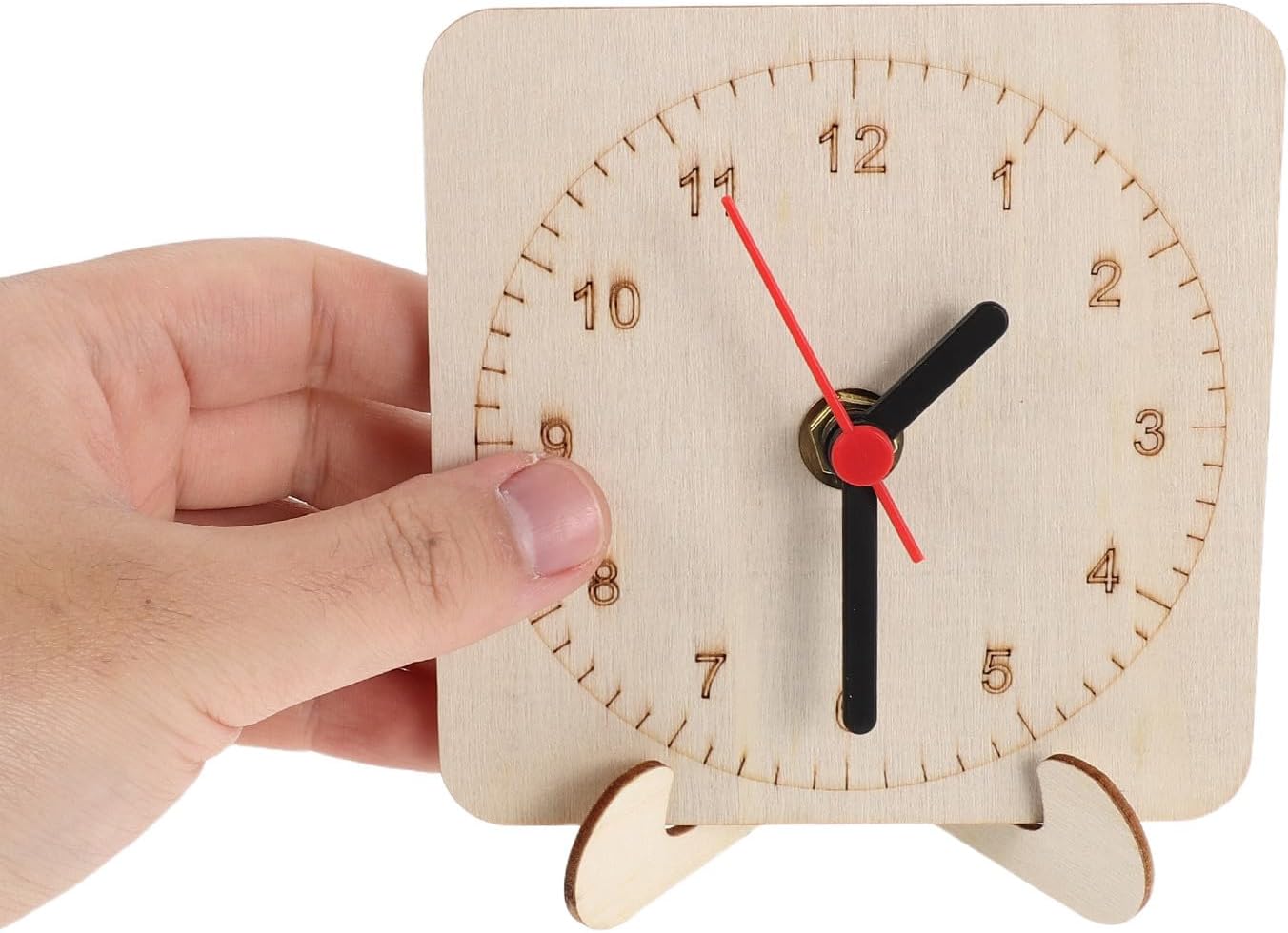 Blank Wooden Clock Face with Movement Pointer for DIY Projects